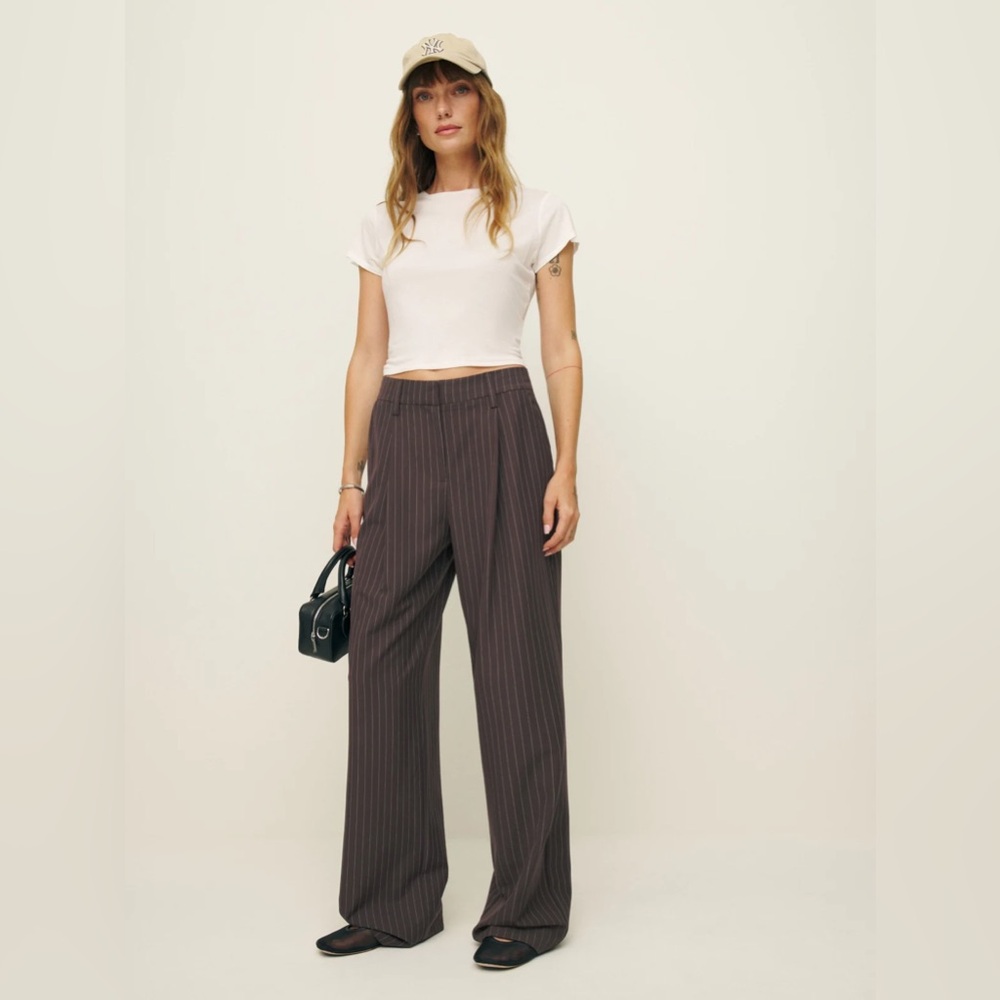 Reformation Alex Mid Rise Pant Brown - Size 2